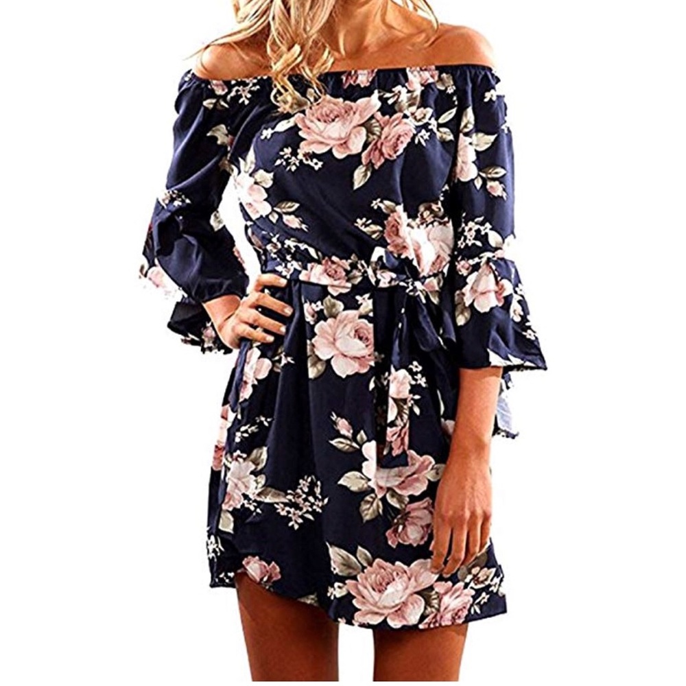 NWOT Off Shoulder Floral Shift Dress | Medium